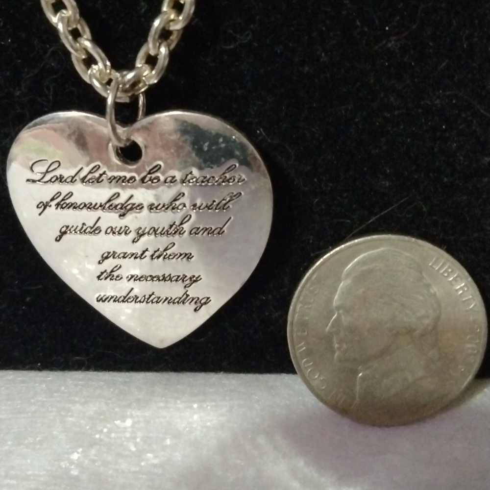 Reflections necklace teacher silver tone NWT 18" (sku 836) - Picture 4 of 4